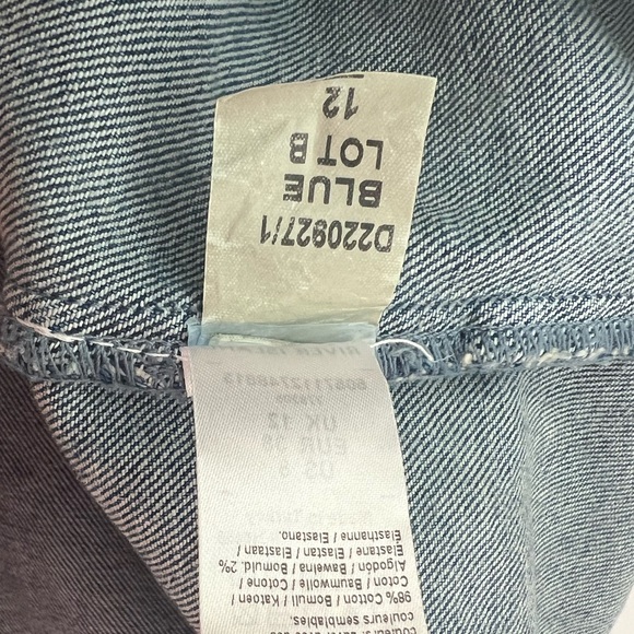 River Island RI College Denim Shirt Jacket Monogram Printed Button Dress (UK 12) - Picture 6 of 6